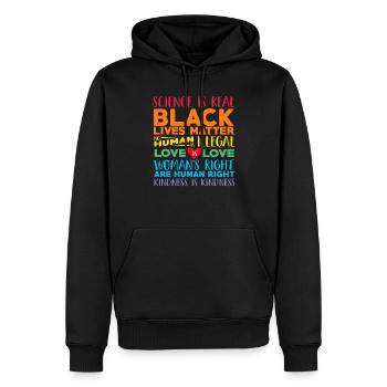 Wissenschaft ist echt Black Lives Matter Regenbogen LGBT - Männer Premium Bio Hoodie - Schwarz - Vorne - Nico (187cm)