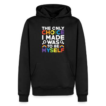 Le seul choix que j’ai fait : le drapeau arc-en-ciel LGBT de la Gay Pride - Sweat à capuche Premium bio Homme - noir - Devant - Nico (187cm)