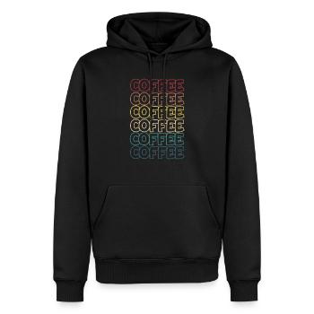Café rétro Café Café Art Vintage Café - Sweat à capuche Premium bio Homme - noir - Devant - Nico (187cm)