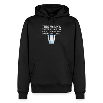 Wodka schmeckt, als würde ich wirklich Alkohol trinken Wodka - Männer Premium Bio Hoodie - Schwarz - Vorne - Nico (187cm)
