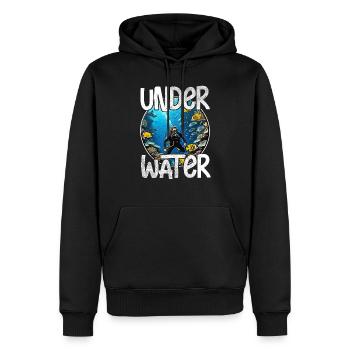 plongée sous marine - Sweat à capuche Premium bio Homme - noir - Devant - Nico (187cm)