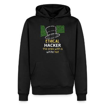 Ethical Hacker White Hat - Sweat à capuche Premium bio Homme - noir - Devant - Nico (187cm)