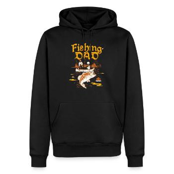 Fishing Dad Angler Vater Geschenkidee Vatertag - Männer Premium Bio Hoodie - Schwarz - Vorne - Nico (187cm)