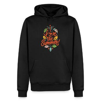 I Love The Summer! - Männer Premium Bio Hoodie - Schwarz - Vorne - Nico (187cm)