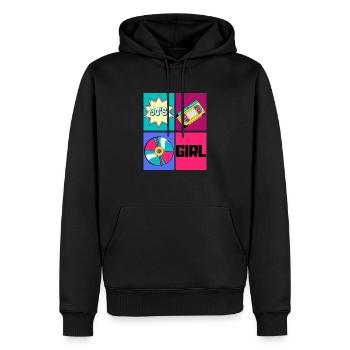 90er Mädchen 1990er Mode 90er Mottoparty Neunziger Jahre - Männer Premium Bio Hoodie - Schwarz - Vorne - Nico (187cm)