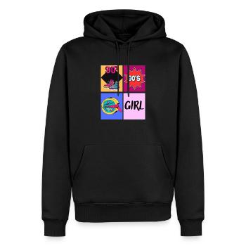 des années 90 fille des années 1990 mode 90 thème fête des années quatre-vingt-dix - Sweat à capuche Premium bio Homme - noir - Devant - Nico (187cm)