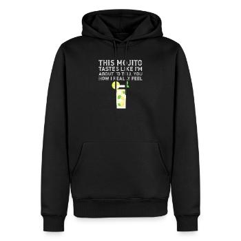 Ce mojito a le goût d’un drôle de jeu de mots sur l’alcool à la tequila - Sweat à capuche Premium bio Homme - noir - Devant - Nico (187cm)