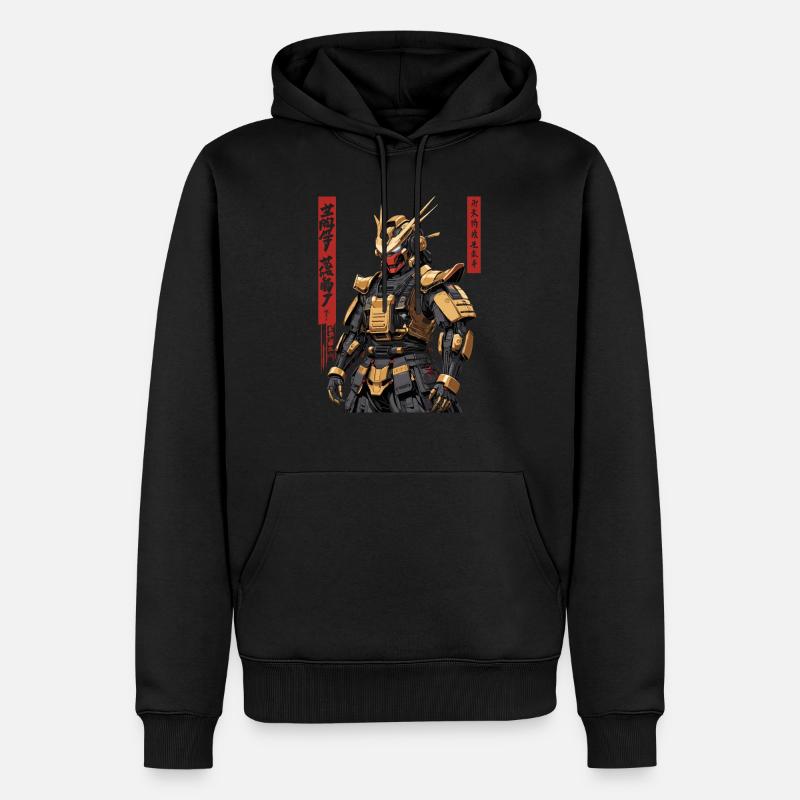 Robot samouraï - Sweat à capuche Premium bio Homme - noir