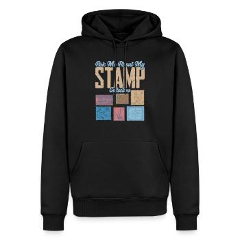 Ask Me About My Stamp Collection 2Let's Talk Stamp - Männer Premium Bio Hoodie - Schwarz - Vorne - Nico (187cm)