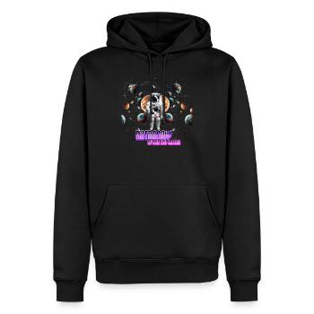 Astro Cow Cosmic style with our Astro Cow Shirt - Männer Premium Bio Hoodie - Schwarz - Vorne - Nico (187cm)