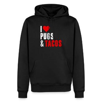 Mops Ich liebe Möpse und Tacos - Männer Premium Bio Hoodie - Schwarz - Vorne - Nico (187cm)