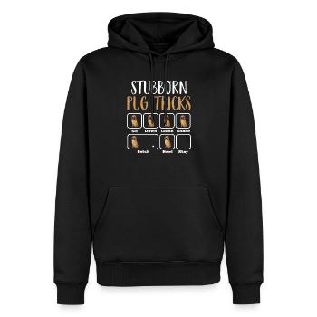 Hartnäckiger Mops Tricks Lustiger Mops Sagt Mops Besitzer Mops - Männer Premium Bio Hoodie - Schwarz - Vorne - Nico (187cm)