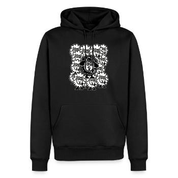 Viele Schafe - Männer Premium Bio Hoodie - Schwarz - Vorne - Nico (187cm)
