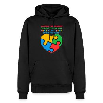 Autisme - Sweat à capuche Premium bio Homme - noir - Devant - Nico (187cm)