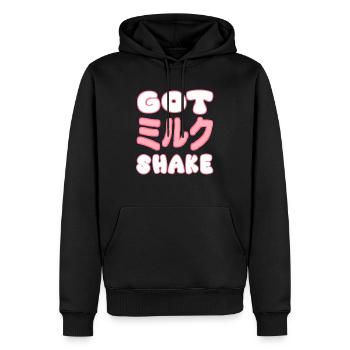 Milkshake : la culture pop japonaise - Sweat à capuche Premium bio Homme - noir - Devant - Nico (187cm)