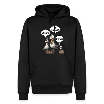 Love is really love - Men’s Premium Organic Hoodie - black - Front - Nico (187cm)