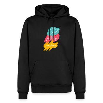 L’âme pleine de soleil - Sweat à capuche Premium bio Homme - noir - Devant - Nico (187cm)
