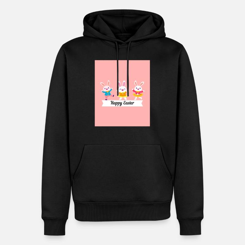 Osterhase – Happy Easter Vers.4 - Männer Premium Bio Hoodie - Schwarz