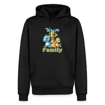 Cadeau de famille dinosaure mignon - Sweat à capuche Premium bio Homme - noir - Devant - Nico (187cm)