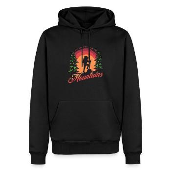 Randonnée dans les montagnes Aventure en plein air - Sweat à capuche Premium bio Homme - noir - Devant - Nico (187cm)