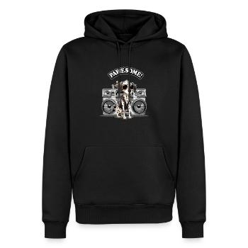 "PAWESOME!" Dalmatiner / Hund / Radio - Männer Premium Bio Hoodie - Schwarz - Vorne - Nico (187cm)