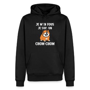 Chien chow chow - Sweat à capuche Premium bio Homme - noir - Devant - Nico (187cm)