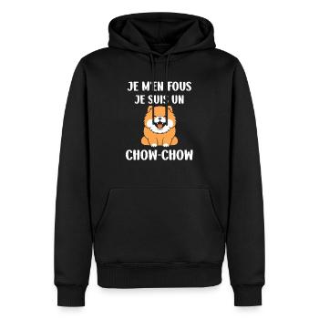 Chien chow chow - Sweat à capuche Premium bio Homme - noir - Devant - Nico (187cm)