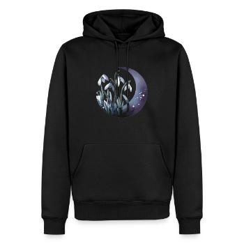 Schneeglöckchen gezeichnet - Männer Premium Bio Hoodie - Schwarz - Vorne - Nico (187cm)