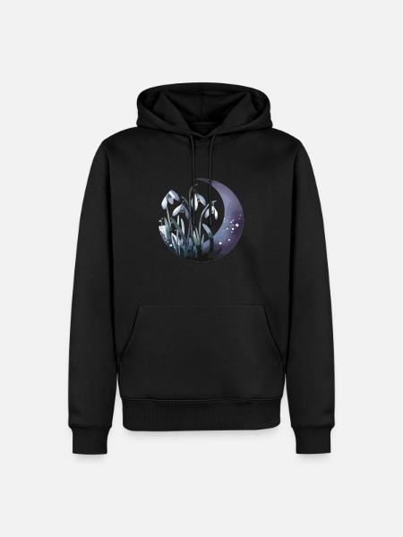 Snowdrops drawn - Men’s Premium Organic Hoodie - black