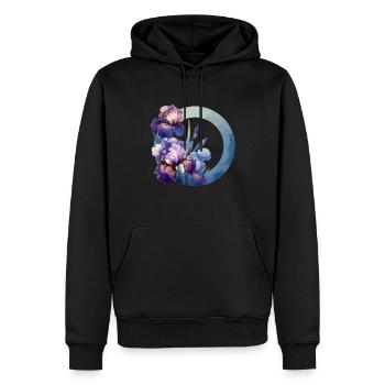 Schwertlilien gezeichnet - Männer Premium Bio Hoodie - Schwarz - Vorne - Nico (187cm)