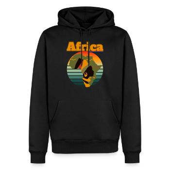 Afrique Afro-descendant - Sweat à capuche Premium bio Homme - noir - Devant - Nico (187cm)
