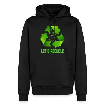 Recycleons l’écologie de la planète - Sweat à capuche Premium bio Homme - noir - Devant - Nico (187cm)