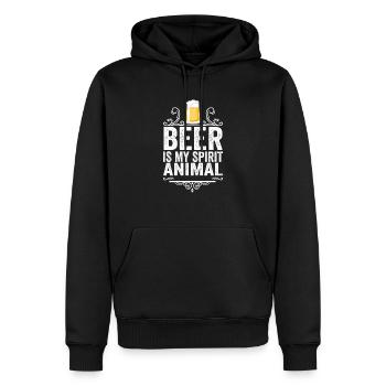 La bière est mon animal T-shirt drôle boire - Sweat à capuche Premium bio Homme - noir - Devant - Nico (187cm)