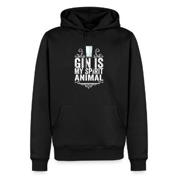 Gin Is My Spirit Animal Lover T-Shirt Boisson Drôle - Sweat à capuche Premium bio Homme - noir - Devant - Nico (187cm)