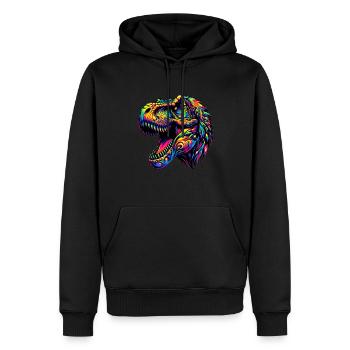 Dinosaure Tyrannosaurus Rex - Sweat à capuche Premium bio Homme - noir - Devant - Nico (187cm)