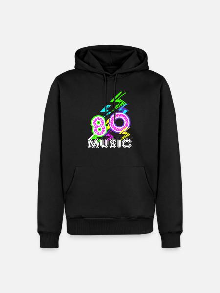 années 80 - Sweat à capuche Premium bio Homme - noir