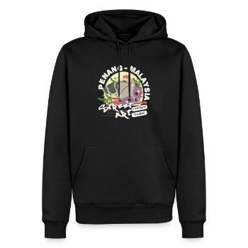 Waschbär Graffiti - Männer Premium Bio Hoodie - Schwarz - Vorne - Nico (187cm)