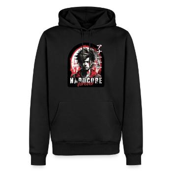 Hardcore forever! - Men’s Premium Organic Hoodie - black - Front - Nico (187cm)