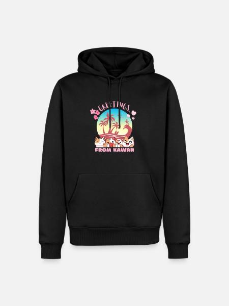 greetings from Hawaii-Kawaii - Men’s Premium Organic Hoodie - black