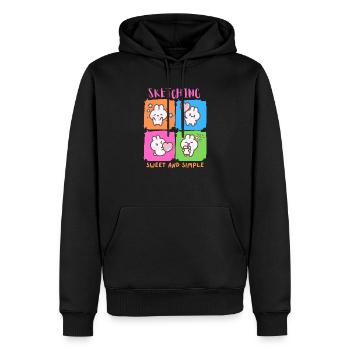 sweet and simple - sketching - Men’s Premium Organic Hoodie - black - Front - Nico (187cm)