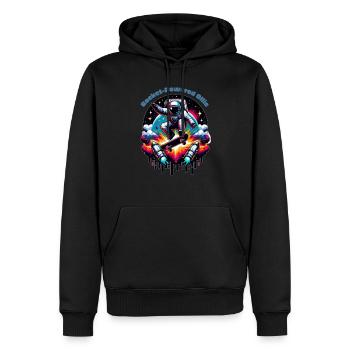 Rocket Powered Ollie - Männer Premium Bio Hoodie - Schwarz - Vorne - Nico (187cm)