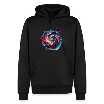 Nébuleuses colorées dans l’espace - Sweat à capuche Premium bio Homme - noir - Devant - Nico (187cm)