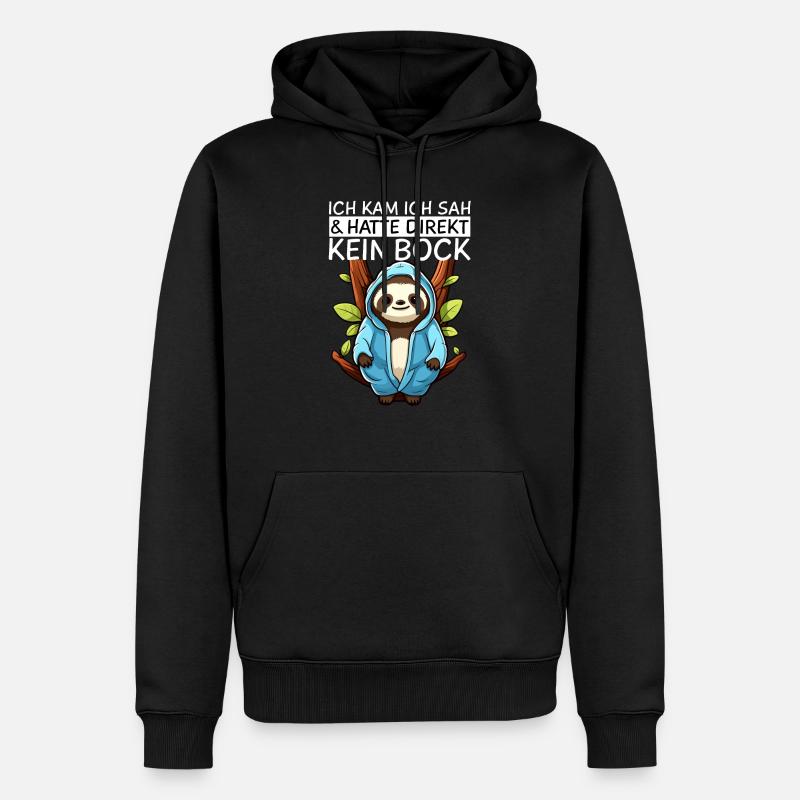 Faultier - Männer Premium Bio Hoodie - Schwarz