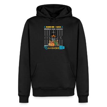 ROBBER DUCK - Men’s Premium Organic Hoodie - black - Front - Nico (187cm)