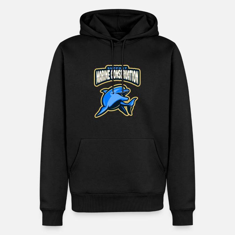 Meeresschutz - Männer Premium Bio Hoodie - Schwarz