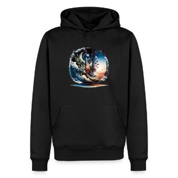 Nature and Space - Men’s Premium Organic Hoodie - black - Front - Nico (187cm)