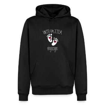 UNTERMIETER eingezogen - Männer Premium Bio Hoodie - Schwarz - Vorne - Nico (187cm)