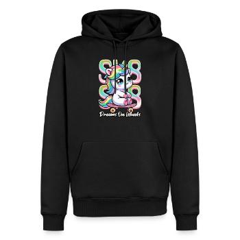 Licorne Skateboard - Sweat à capuche Premium bio Homme - noir - Devant - Nico (187cm)