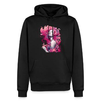 Belle femme peinture art visage femme colorée - Sweat à capuche Premium bio Homme - noir - Devant - Nico (187cm)