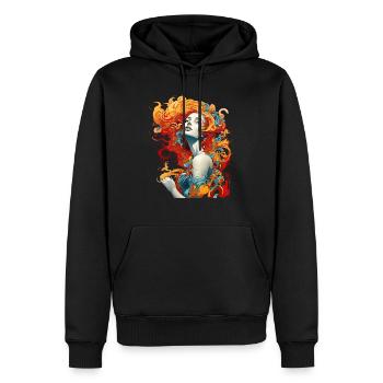 Schöne weibliche Malkunst Gesicht bunte Frau - Männer Premium Bio Hoodie - Schwarz - Vorne - Nico (187cm)